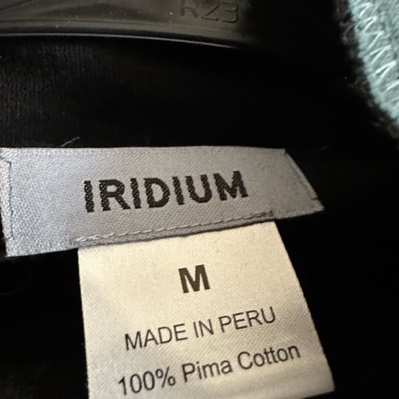Iridium 100% Pima Cotton Mock Neck Asymmetrical Pattern Colorblock Top Medium - Picture 3 of 3